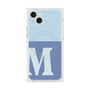 プレミアムスクエアケース with MagSafe［ オリジナル - initial two tone - M blue ］