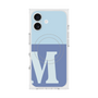 プレミアムスクエアケース with MagSafe［ オリジナル - initial two tone - M blue ］