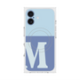 プレミアムスクエアケース with MagSafe［ オリジナル - initial two tone - M blue ］