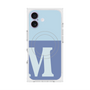 プレミアムスクエアケース with MagSafe［ オリジナル - initial two tone - M blue ］