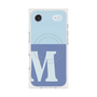 プレミアムスクエアケース with MagSafe［ オリジナル - initial two tone - M blue ］