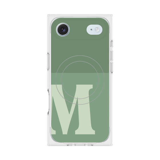 プレミアムスクエアケース with MagSafe［ オリジナル - initial two tone - M green ］