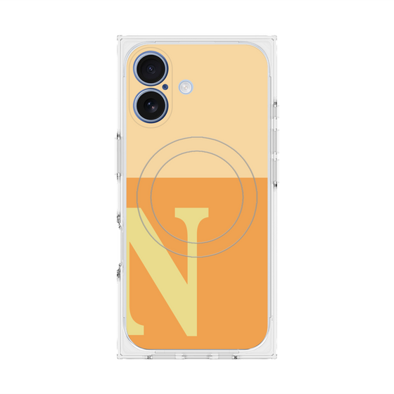 プレミアムスクエアケース with MagSafe［ オリジナル - initial two tone - N orange ］