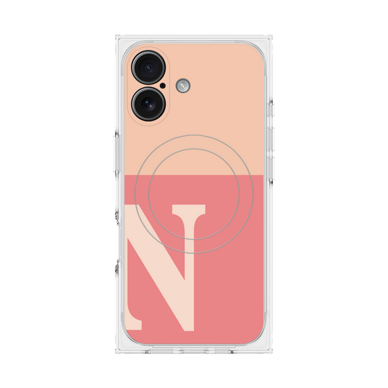 プレミアムスクエアケース with MagSafe［ オリジナル - initial two tone - N pink ］