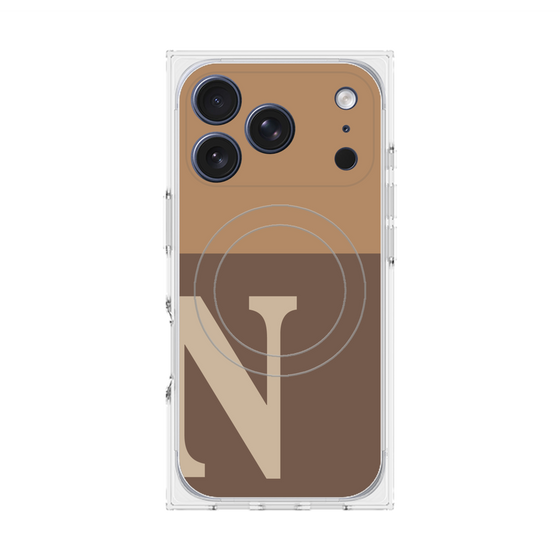 プレミアムスクエアケース with MagSafe［ オリジナル - initial two tone - N brown ］