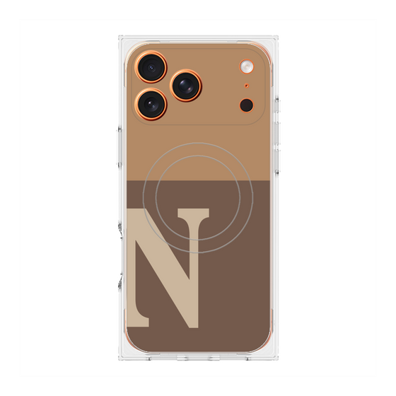 プレミアムスクエアケース with MagSafe［ オリジナル - initial two tone - N brown ］