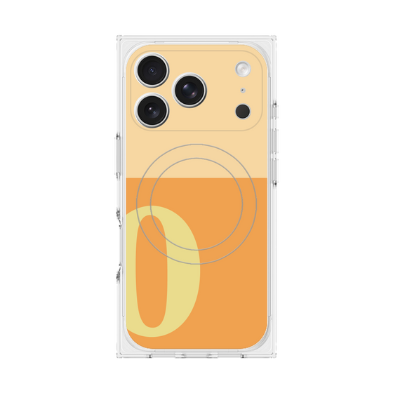 プレミアムスクエアケース with MagSafe［ オリジナル - initial two tone - O orange ］