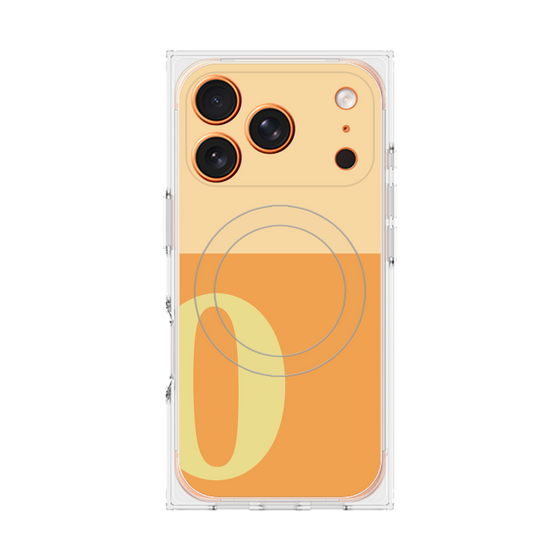 プレミアムスクエアケース with MagSafe［ オリジナル - initial two tone - O orange ］