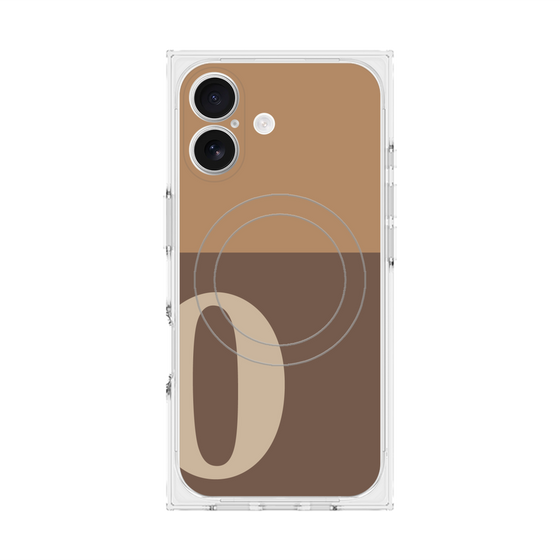 プレミアムスクエアケース with MagSafe［ オリジナル - initial two tone - O brown ］