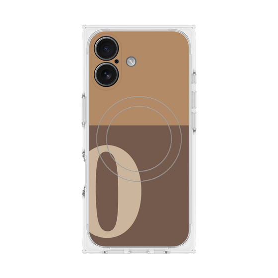 プレミアムスクエアケース with MagSafe［ オリジナル - initial two tone - O brown ］