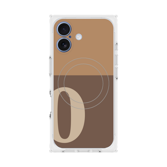 プレミアムスクエアケース with MagSafe［ オリジナル - initial two tone - O brown ］