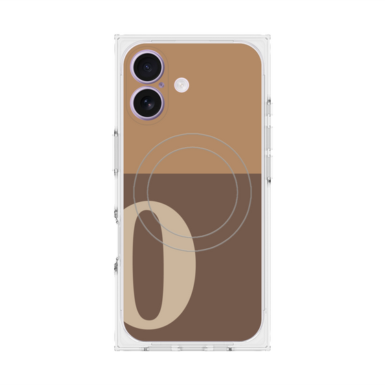 プレミアムスクエアケース with MagSafe［ オリジナル - initial two tone - O brown ］