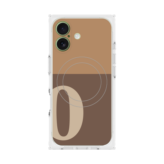 プレミアムスクエアケース with MagSafe［ オリジナル - initial two tone - O brown ］