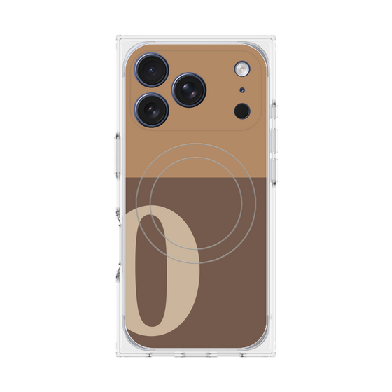 プレミアムスクエアケース with MagSafe［ オリジナル - initial two tone - O brown ］