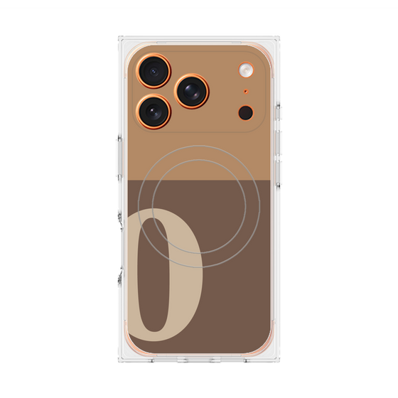 プレミアムスクエアケース with MagSafe［ オリジナル - initial two tone - O brown ］