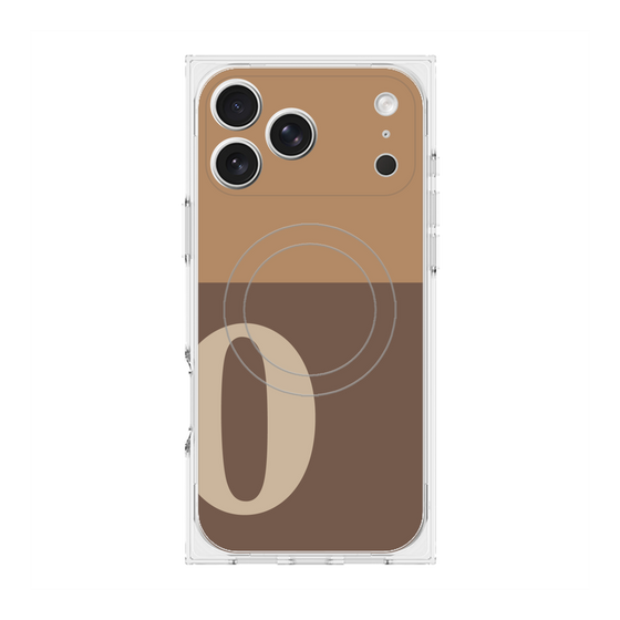 プレミアムスクエアケース with MagSafe［ オリジナル - initial two tone - O brown ］