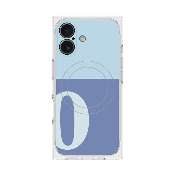 プレミアムスクエアケース with MagSafe［ オリジナル - initial two tone - O blue ］