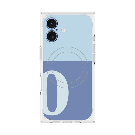 プレミアムスクエアケース with MagSafe［ オリジナル - initial two tone - O blue ］