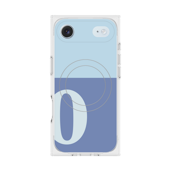 プレミアムスクエアケース with MagSafe［ オリジナル - initial two tone - O blue ］