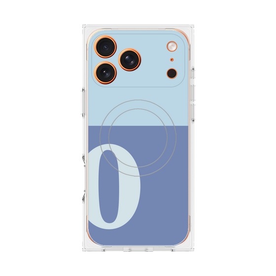 プレミアムスクエアケース with MagSafe［ オリジナル - initial two tone - O blue ］
