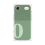 プレミアムスクエアケース with MagSafe［ オリジナル - initial two tone - O green ］