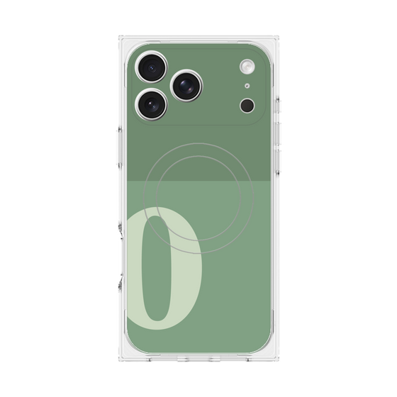 プレミアムスクエアケース with MagSafe［ オリジナル - initial two tone - O green ］
