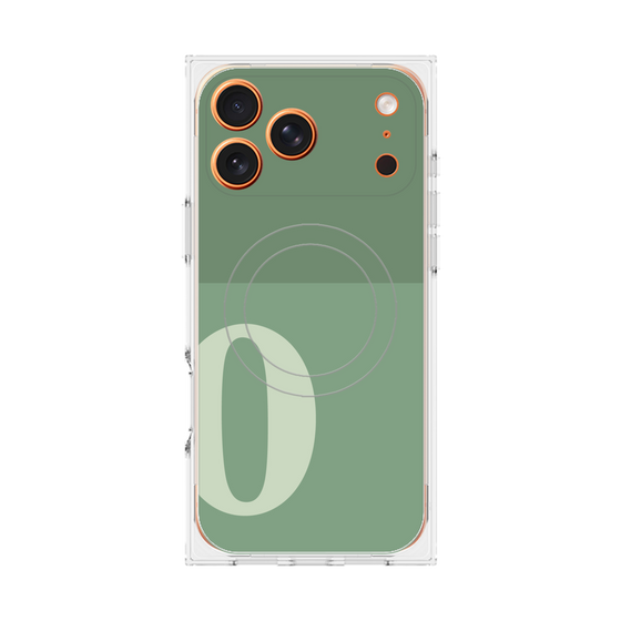 プレミアムスクエアケース with MagSafe［ オリジナル - initial two tone - O green ］