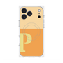 プレミアムスクエアケース with MagSafe［ オリジナル - initial two tone - P orange ］