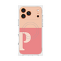 プレミアムスクエアケース with MagSafe［ オリジナル - initial two tone - P pink ］