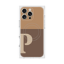 プレミアムスクエアケース with MagSafe［ オリジナル - initial two tone - P brown ］