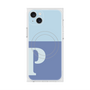 プレミアムスクエアケース with MagSafe［ オリジナル - initial two tone - P blue ］