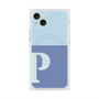 プレミアムスクエアケース with MagSafe［ オリジナル - initial two tone - P blue ］