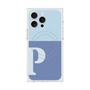 プレミアムスクエアケース with MagSafe［ オリジナル - initial two tone - P blue ］