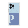 プレミアムスクエアケース with MagSafe［ オリジナル - initial two tone - P blue ］