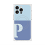プレミアムスクエアケース with MagSafe［ オリジナル - initial two tone - P blue ］