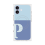 プレミアムスクエアケース with MagSafe［ オリジナル - initial two tone - P blue ］