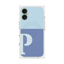プレミアムスクエアケース with MagSafe［ オリジナル - initial two tone - P blue ］