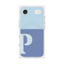 プレミアムスクエアケース with MagSafe［ オリジナル - initial two tone - P blue ］