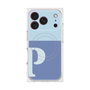 プレミアムスクエアケース with MagSafe［ オリジナル - initial two tone - P blue ］