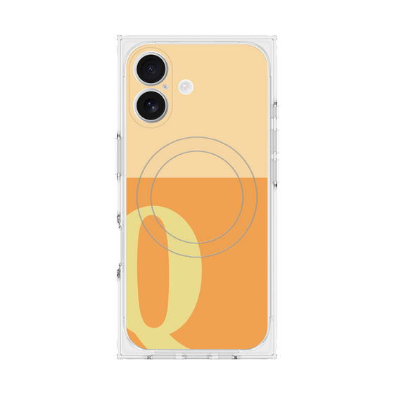 プレミアムスクエアケース with MagSafe［ オリジナル - initial two tone - Q orange ］
