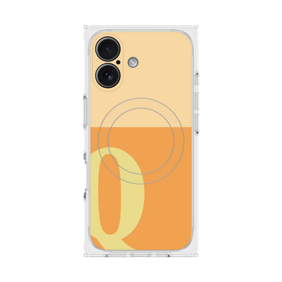 プレミアムスクエアケース with MagSafe［ オリジナル - initial two tone - Q orange ］