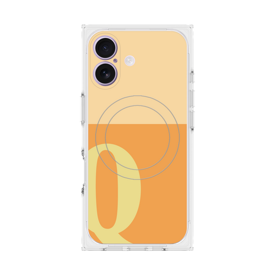 プレミアムスクエアケース with MagSafe［ オリジナル - initial two tone - Q orange ］