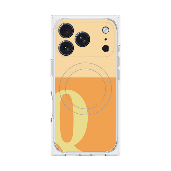 プレミアムスクエアケース with MagSafe［ オリジナル - initial two tone - Q orange ］