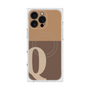 プレミアムスクエアケース with MagSafe［ オリジナル - initial two tone - Q brown ］
