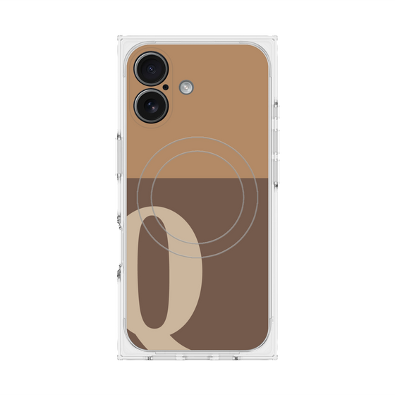 プレミアムスクエアケース with MagSafe［ オリジナル - initial two tone - Q brown ］