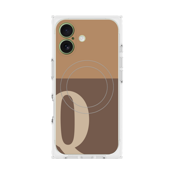プレミアムスクエアケース with MagSafe［ オリジナル - initial two tone - Q brown ］