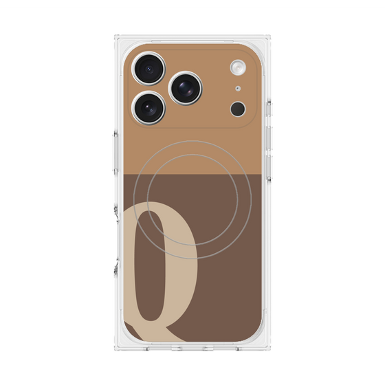 プレミアムスクエアケース with MagSafe［ オリジナル - initial two tone - Q brown ］