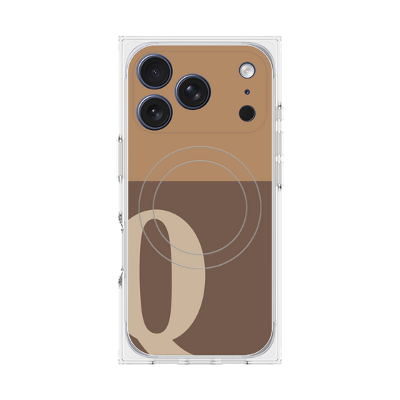 プレミアムスクエアケース with MagSafe［ オリジナル - initial two tone - Q brown ］