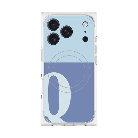プレミアムスクエアケース with MagSafe［ オリジナル - initial two tone - Q blue ］
