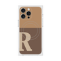 プレミアムスクエアケース with MagSafe［ オリジナル - initial two tone - R brown ］